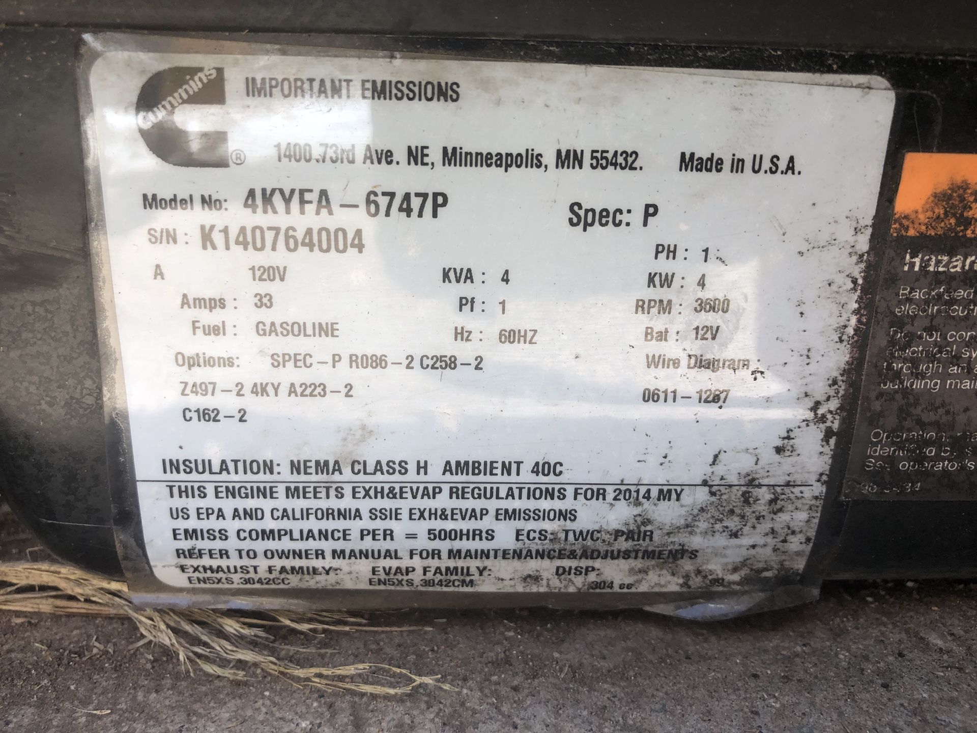 Onan 4K generator for Sale in San Diego, CA OfferUp