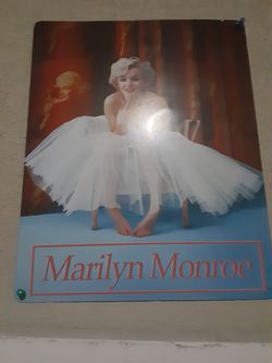 2 Marilyn Monroe wall decors (1 paperback other is metal sheet) $25.00 cash only (serious buyers)
