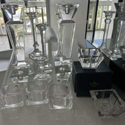 Beautiful 13 Piece Heavy Glass Candle Holder Sets ALL For $100 