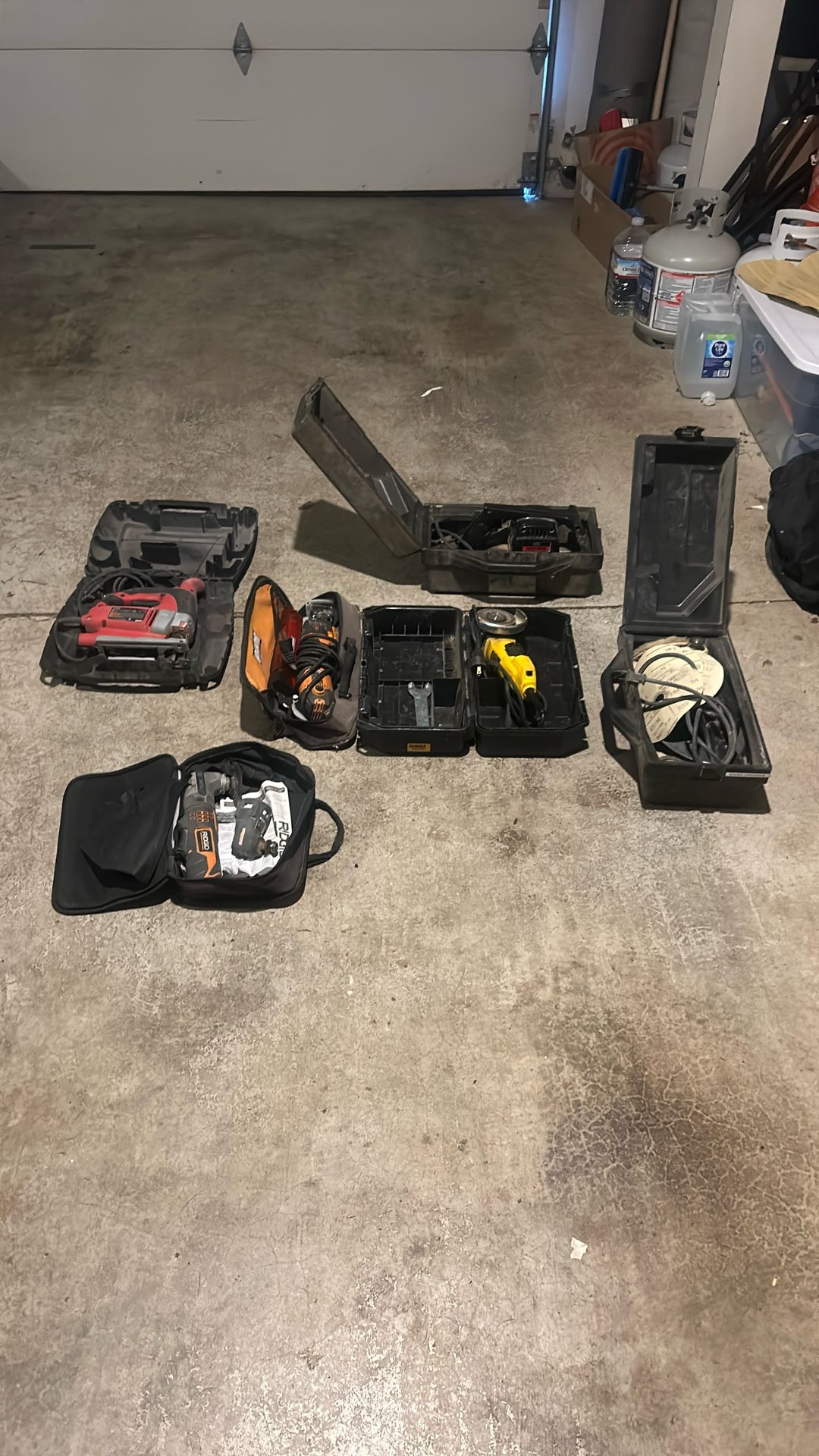 Tool Assortment (angle grinders, Sanders, Little Saws
