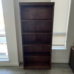 Bookshelf - Red/brown Wood With Movable Shelves