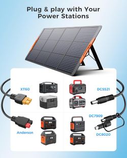 ZOUPW 200W Portable Solar Panel for Power Station,23.5% Efficiency Mono Foldable Solar Charger with 4 Kickstands for Jackery 1000 V2/Bluetti/EcoFlow