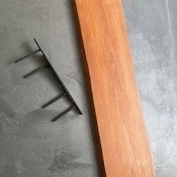 Finished Live Edge Wood Floating Shelf