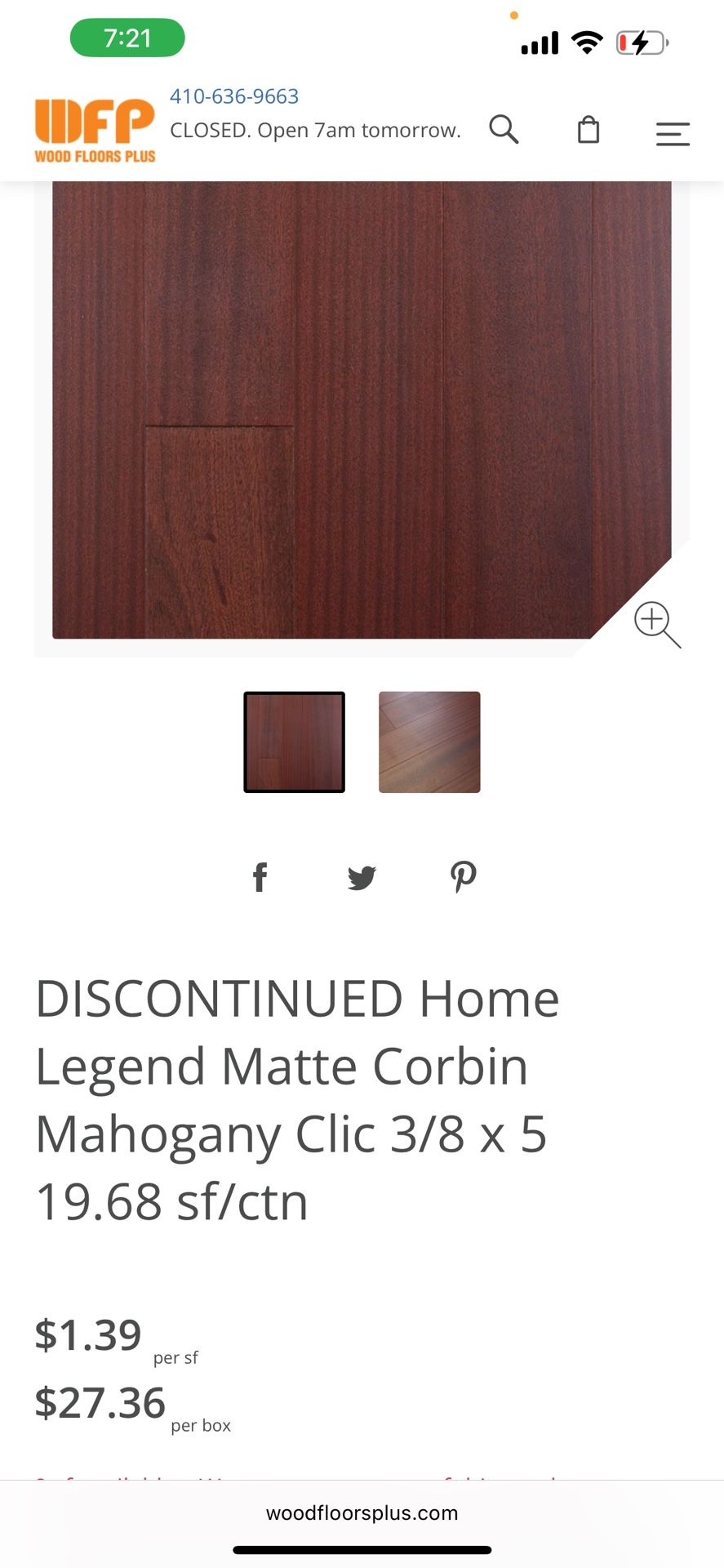MAHOGANY Engineered Hardwood Qty. 18 boxes