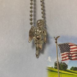 Stainless Steel Angel Pendant Necklace Set