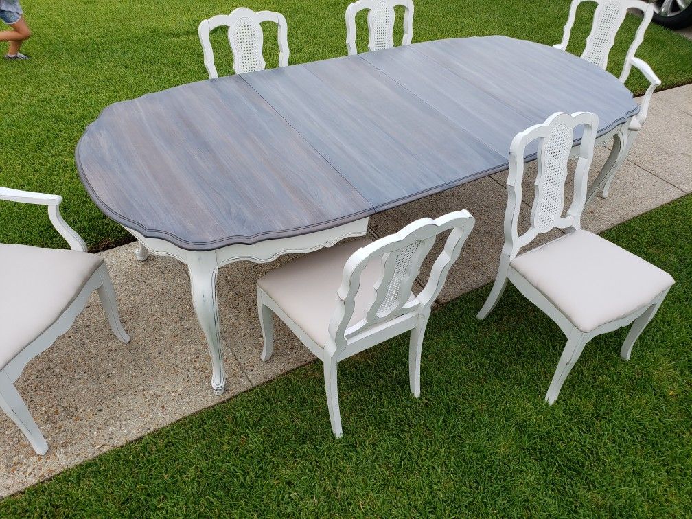 8ft French Provincial Kitchen table and 6 caneback chairs for Sale in Belle Chasse, LA OfferUp