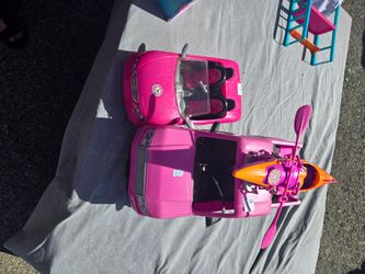 Barbie Bundle-House, Truck, Car, Foldable house