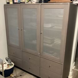 Large Modern 61”x61”x19” Enclosed Bookcase store & Hide your treasures $395 make offer