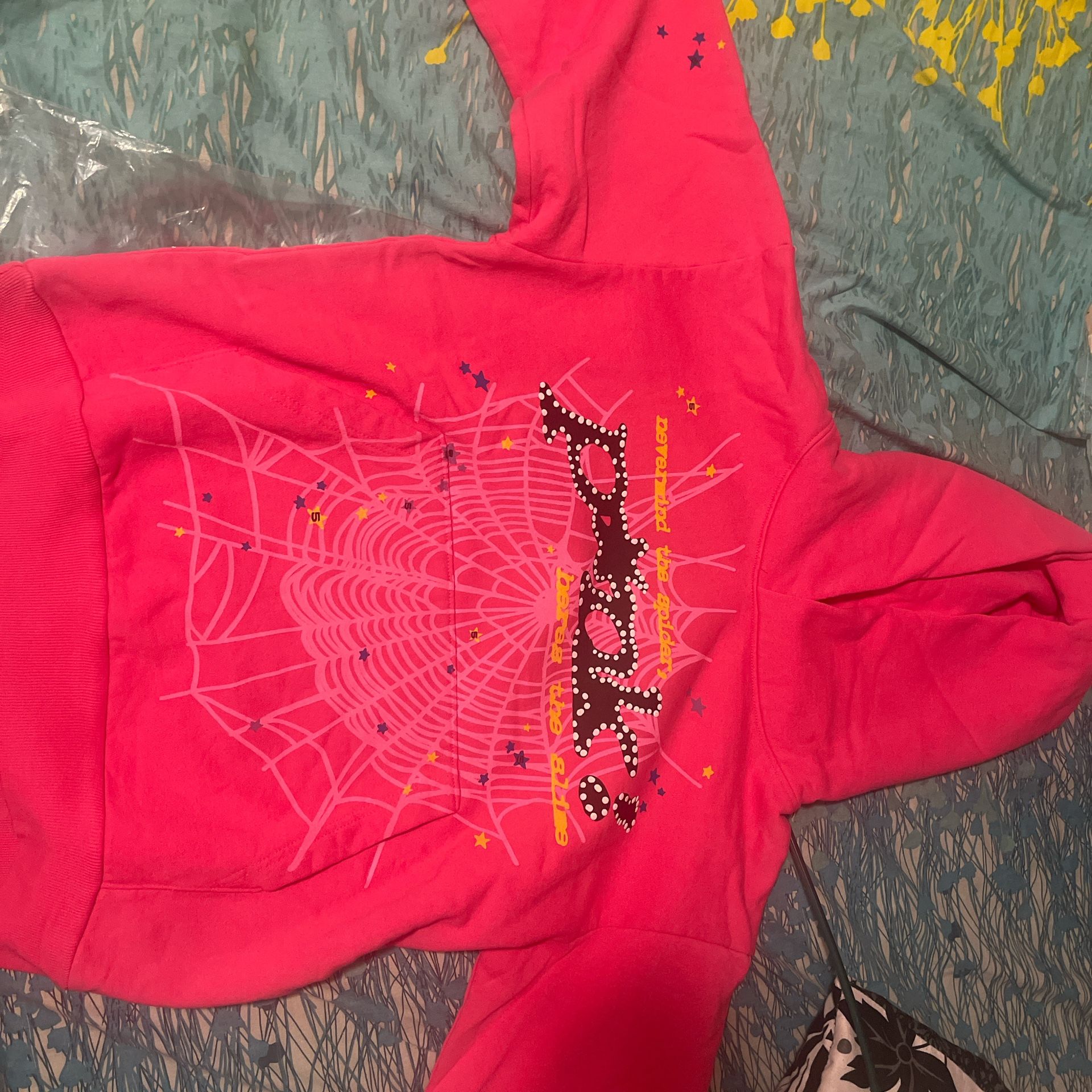 spider hoodie pink 