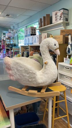 Soft Landing Wooden Swan Rocker