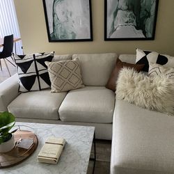 94in Custom Cream Couch 