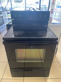 WHIRLPOOL GLASS TOP STOVE BLACK