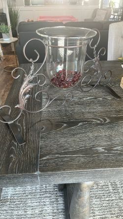 Metal and glass decor