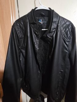 Black Leather Jacket XL
