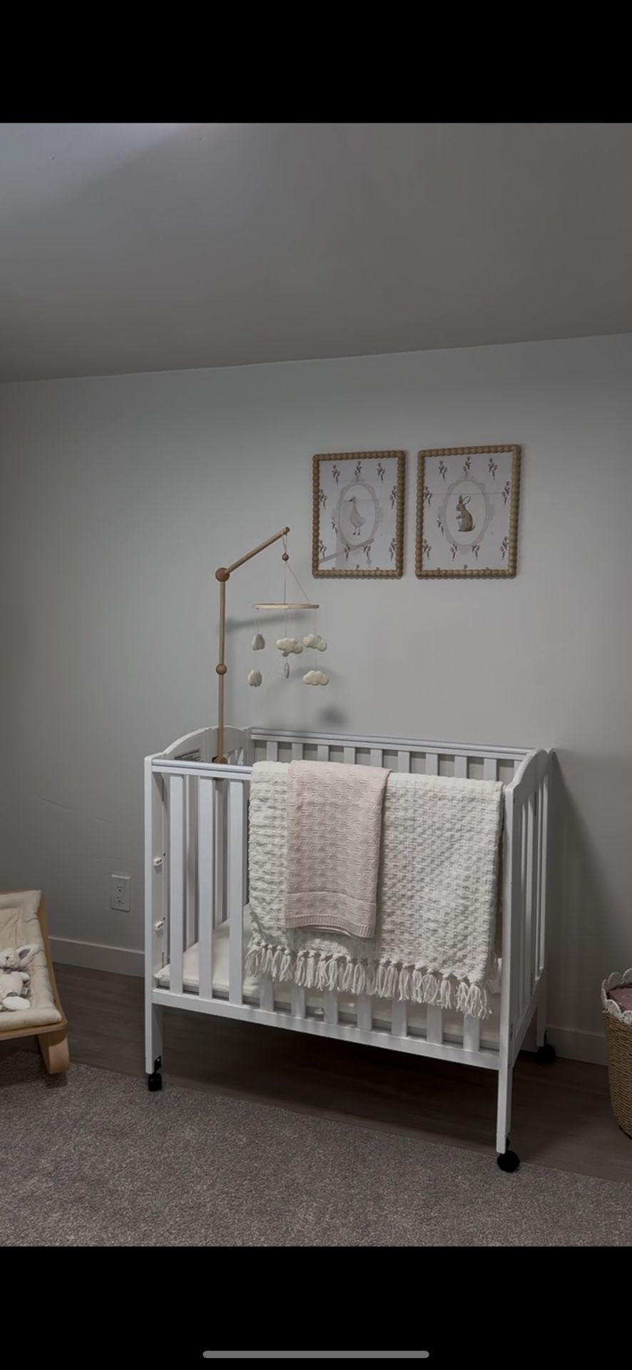 White Mini Crib