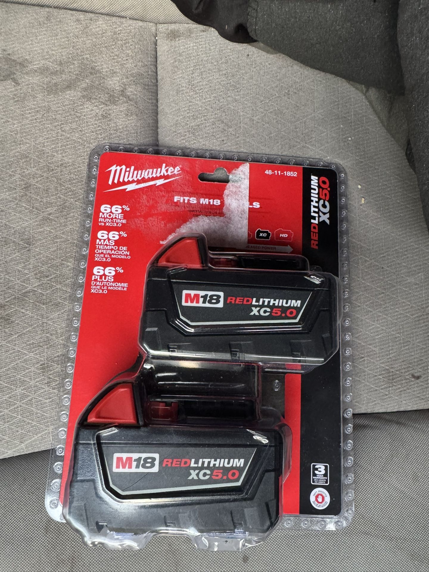 Milwaukee 48-11-1850 2 Pack M18 18V Lithium-Ion Battery