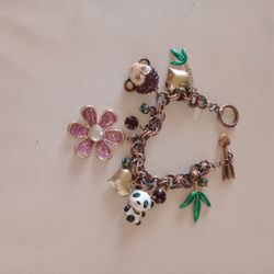 Betsey Johnson  Monkey Panda Charm Bracelet