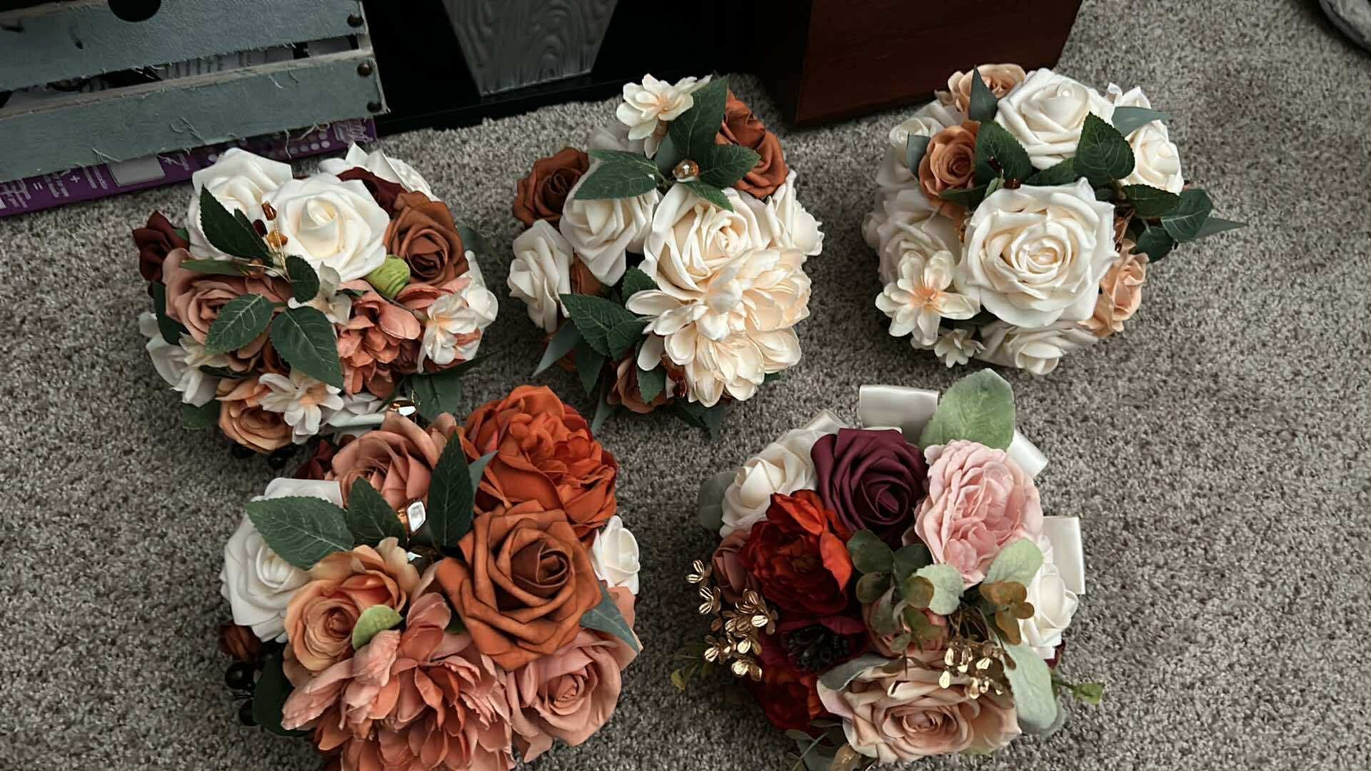 Set Of Five Bridesmaid Bouquets