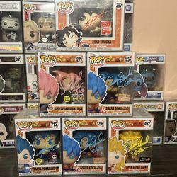 Dragon Ball Z Funko Pops Signed 