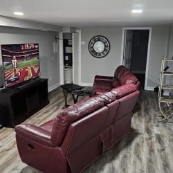 Leather Sofa And Love Seat Recliner Set