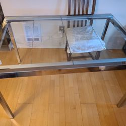 Ikea Glivarp Glass & Chrome Extendable Dining Table