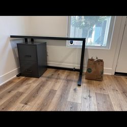 Crate & Barrel Pilsen Desk With Cabinet 