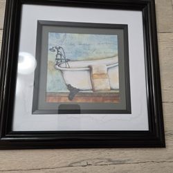 Framed Vintage Bathtub Art