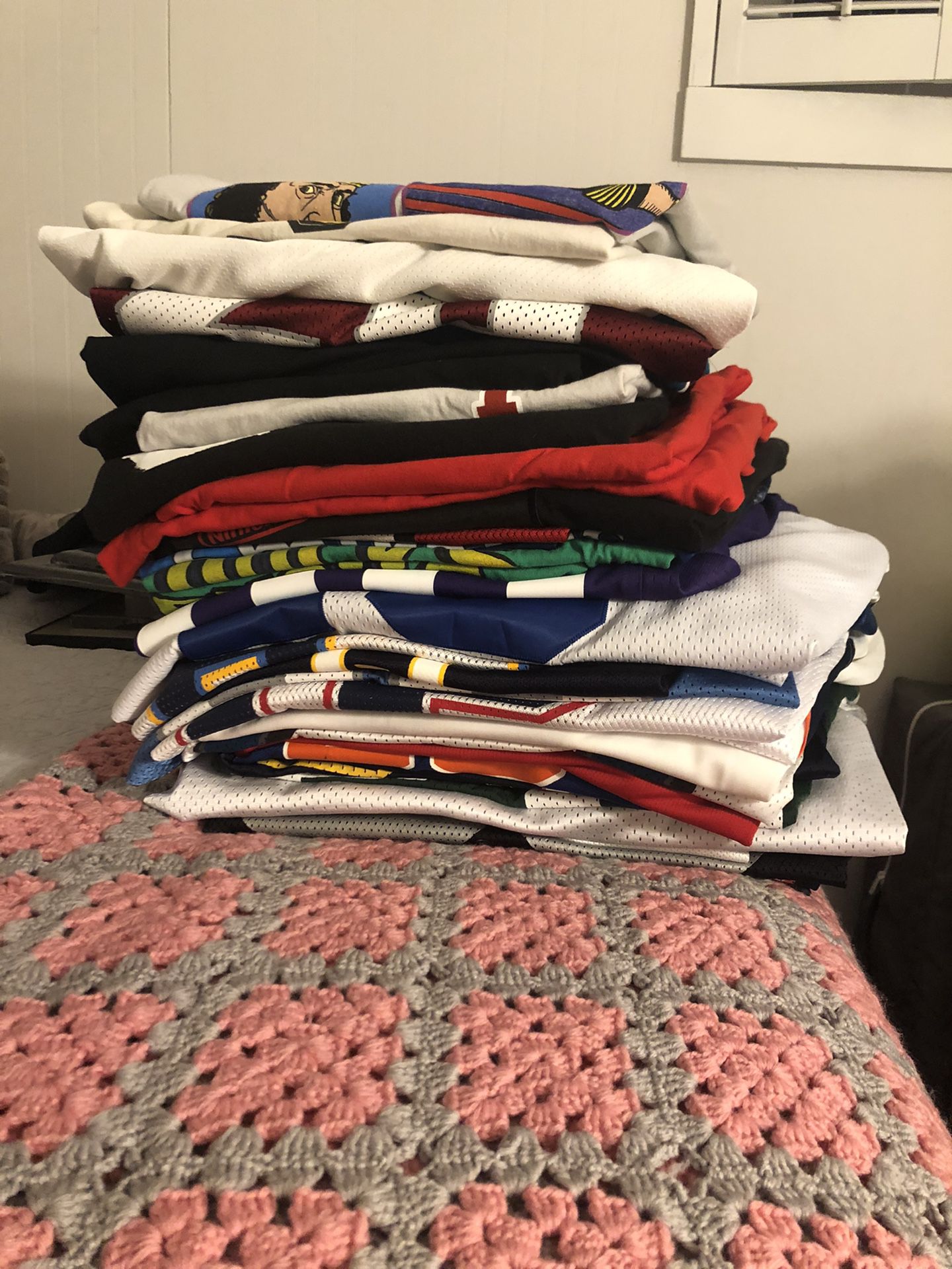 Entire stack of jerseys