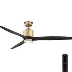 60 in. 3-Blades Indoor Ceiling Fan in Gold and Black with Remotel