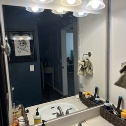 Square Bathroom Mirror And Track