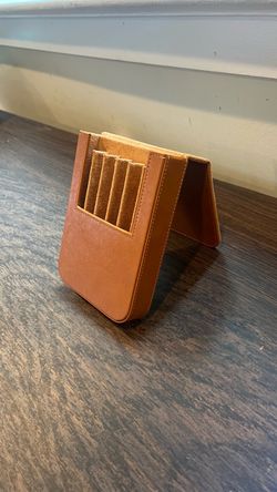 6 Slot Tan Leather Fountain Pen Case