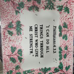 RELIGIOUS  ART WORK , WITH QUOTES .