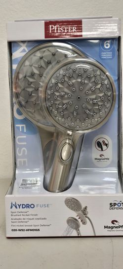 50% OFF - Pfister HydroFuse Dual Shower Head 6-Spray Brushed Nickel 1.75 GPM