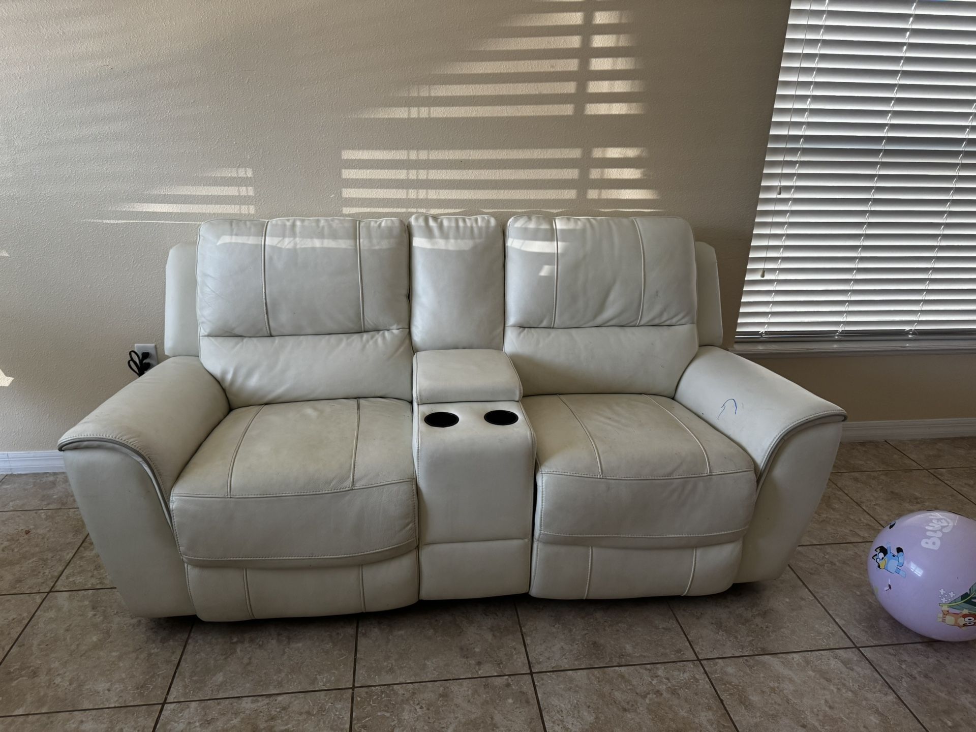 White Leather Sofa Set!