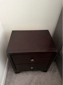 Modern Espresso 2-Drawer Nightstand – Bedside Table