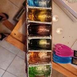 Set Of Vintage Mid-Century Colored Shot Glasses