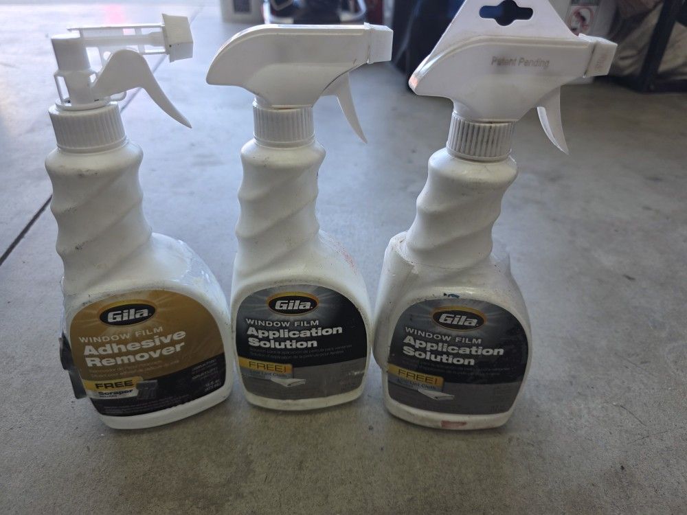 3 Bottles Of Window Tint Application/ Adhesive Remover 