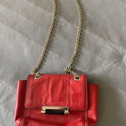 Red Leather Handbag Diane Von Furstenberg
