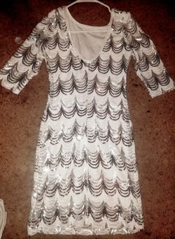 Nwt womens white sequin dress