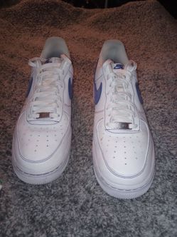 Nike Air Force 1 dunk Low's  White Blue Swoosh size 13