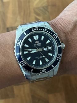 ORIENT EM75-C1A Automatic Mako XL Men's Wrist Watch Blue Dial Day Date Diver Wristwatch
