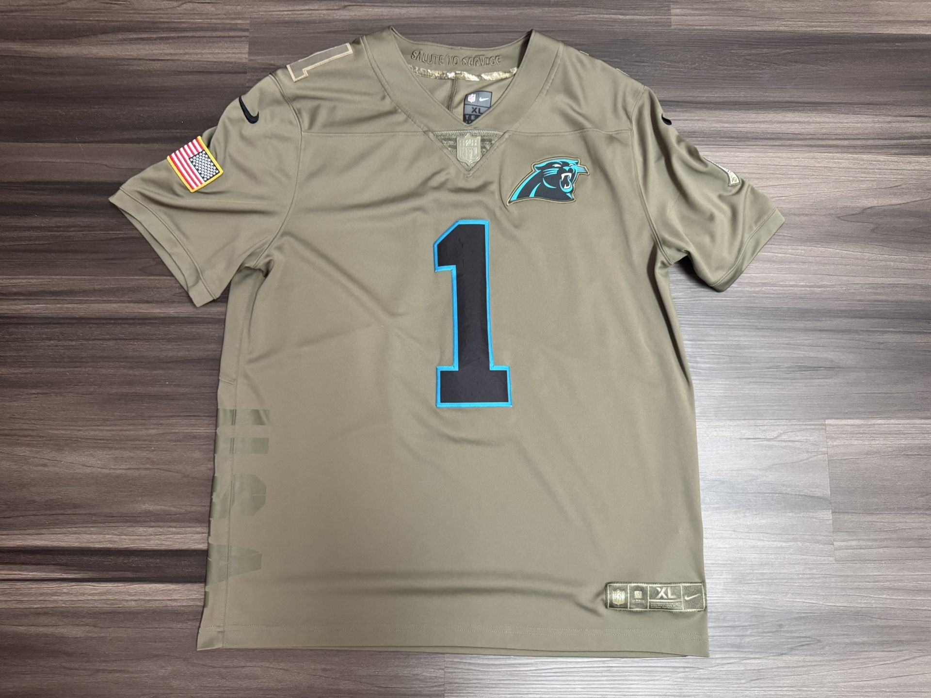 Nike Salute To Services Carolina Panthers Cam Newton #1 Sewn Jersey Sz XL