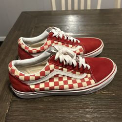 Red Checkerboard Vans Old Skool 