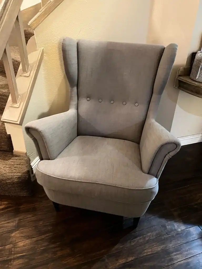 Gray Wingback Chair