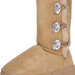 Bebe Girl's Fur Lined Winter Boot with Rhinestone Details (Toddler/Little Girl/Big Girl)