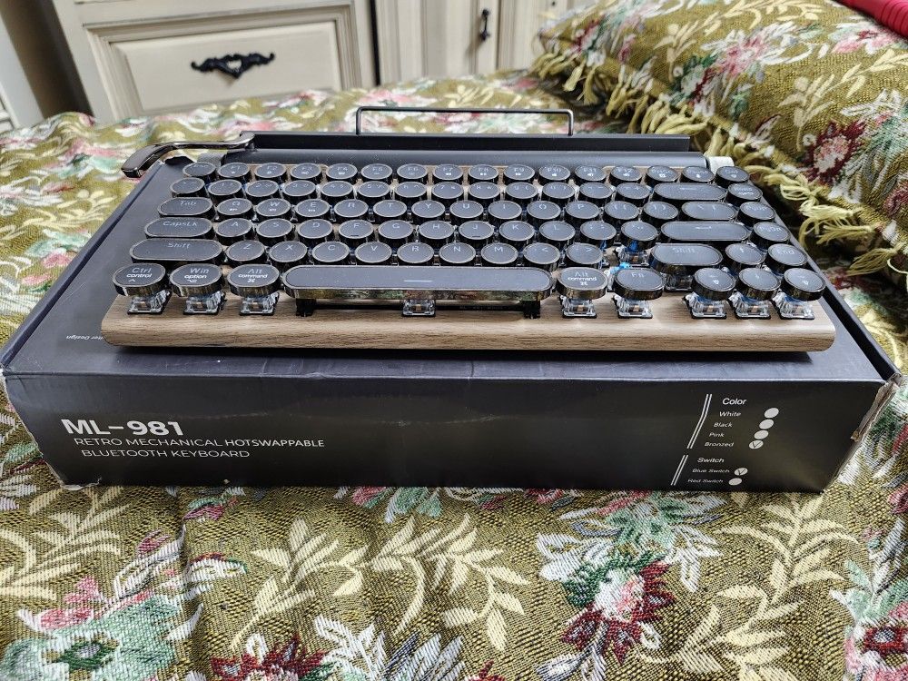 Bluetooth Mechanical Keyboard, Typewriter Style
