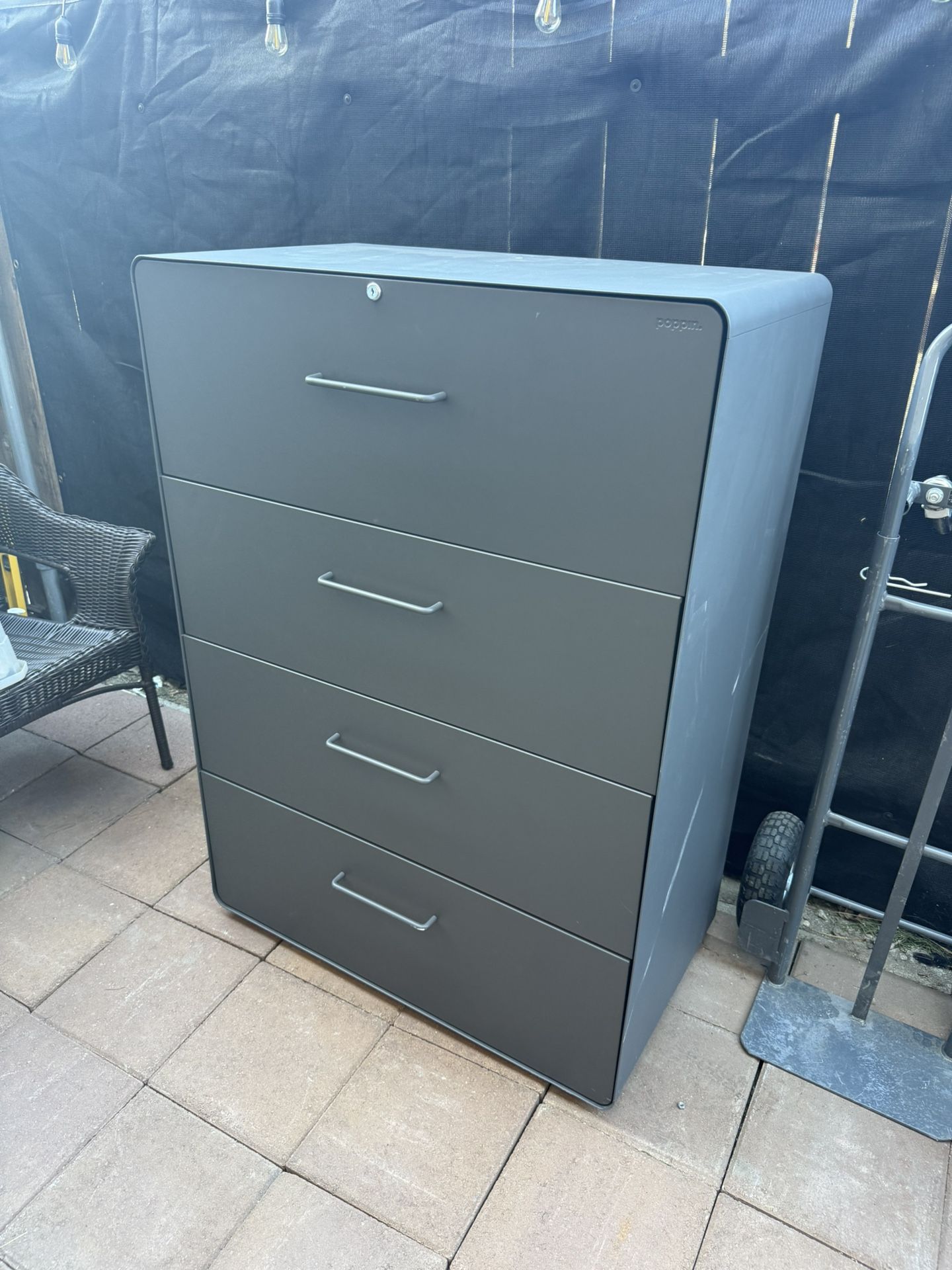 Poppin lateral file cabinet 4 drawer