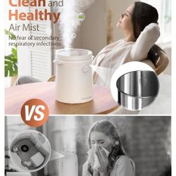 Healthy Warm Mist Humidifiers for Bedroom, 3L/100oz Stainless Steel Humidifier Easy Clean