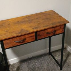 36" rustic mid-century computer desk & chair