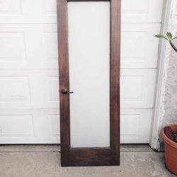 Wood Door With Frosted Glass